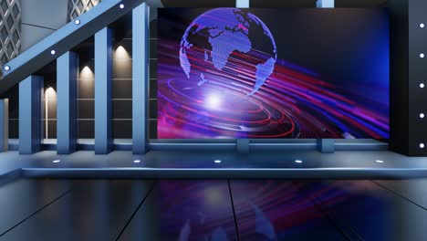 set di studio di notizie televisive - circuito di sfondo virtuale a schermo verde