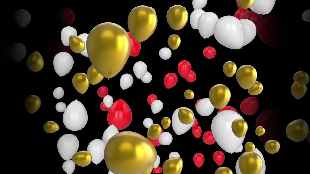 globos sobre un fondo negro