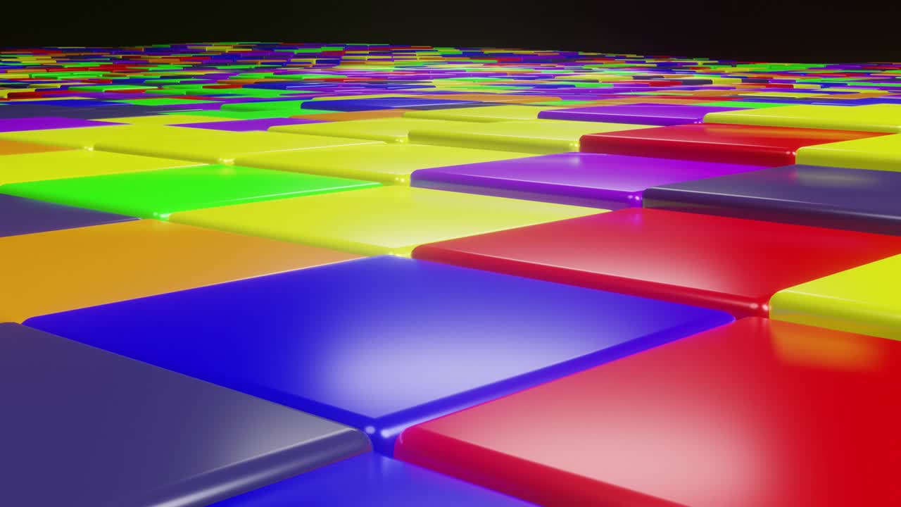 patrón geométrico abstracto de una ola de cubos coloridos, moviéndose en un bucle sin costuras. animación renderizada en 3d.