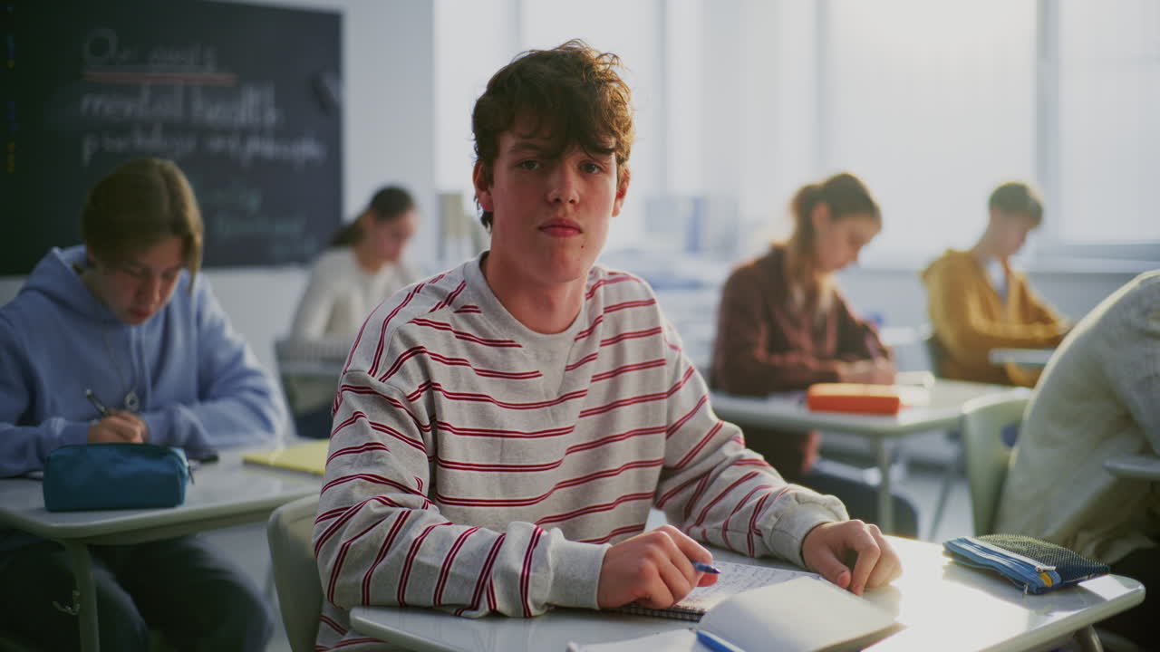 A classroom scene with students learning