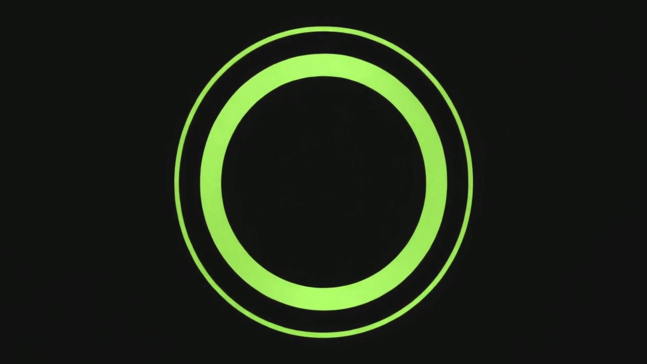 Abstract Animation of Expanding and Contracting Green Circles on Black Background