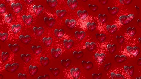 los corazones ondulantes rojos