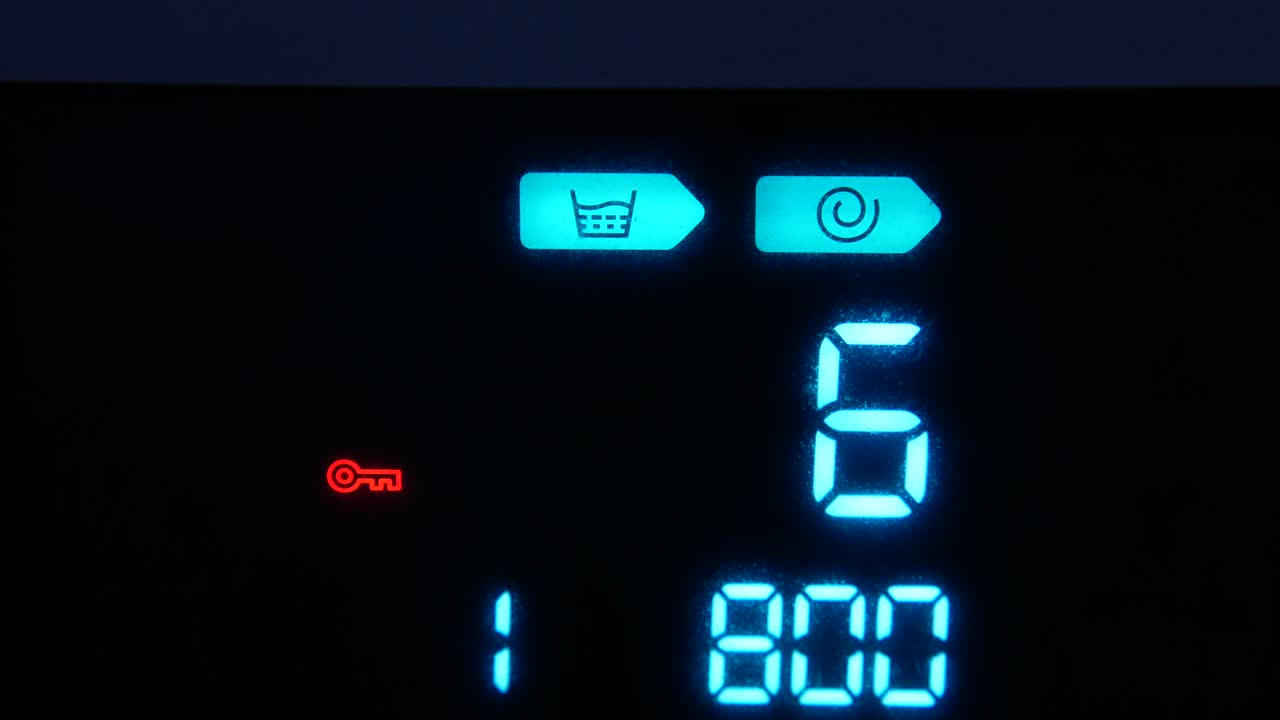 visualización del panel de control de la lavadora