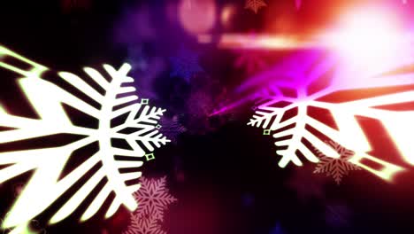 bucle sin costuras parpadeo estático copos de nieve movimiento abstracto con luz de llamarada movimiento de lado izquierdo a lado derecho animación 3d movimiento abstracto flash de fondo para título de introducción saludo vacaciones festivas, año nuevo, navidad, evento