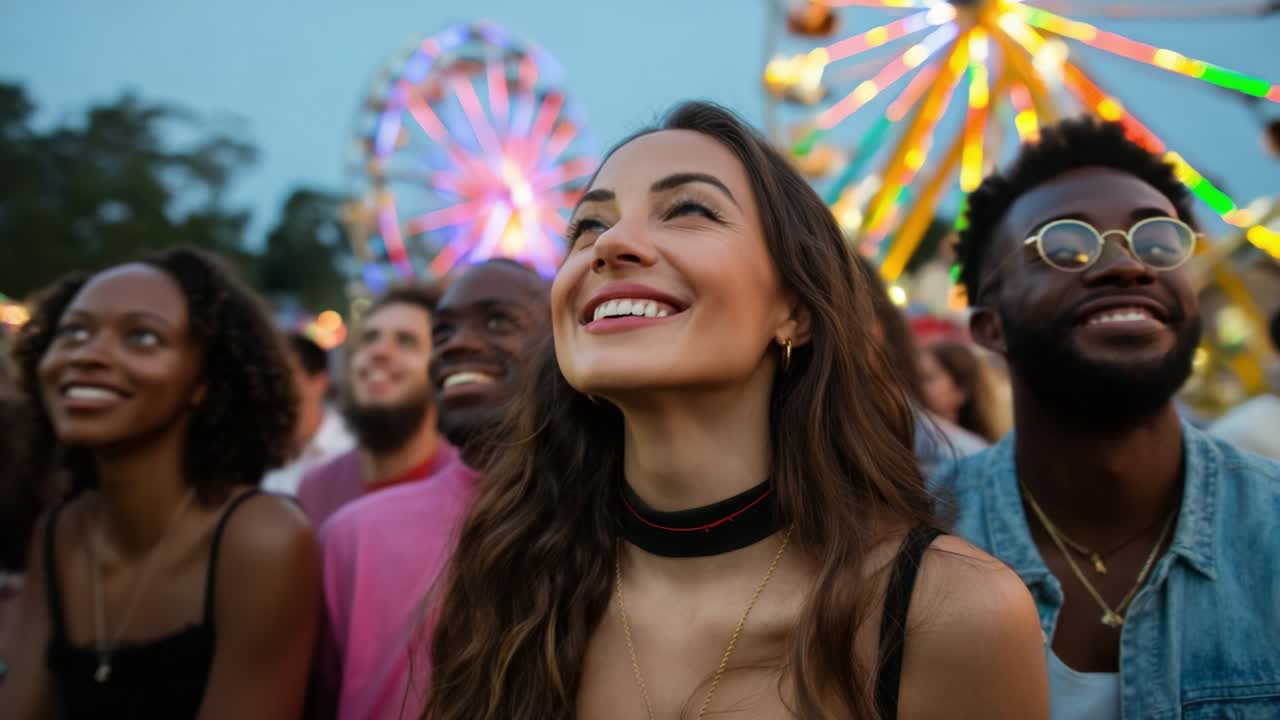Crowd of people enjoying a music festival