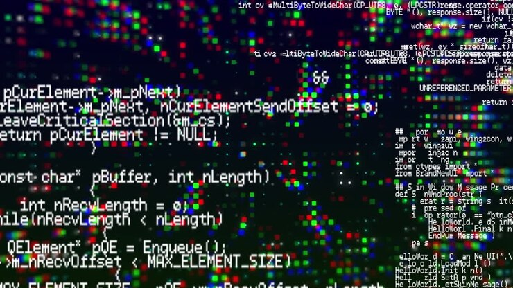 Animation of glowing spots and data processing