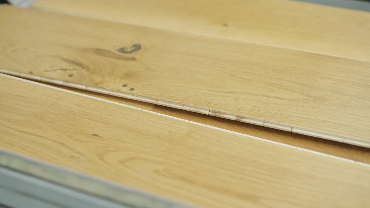Joining Wooden Floorboards Together in a Factory