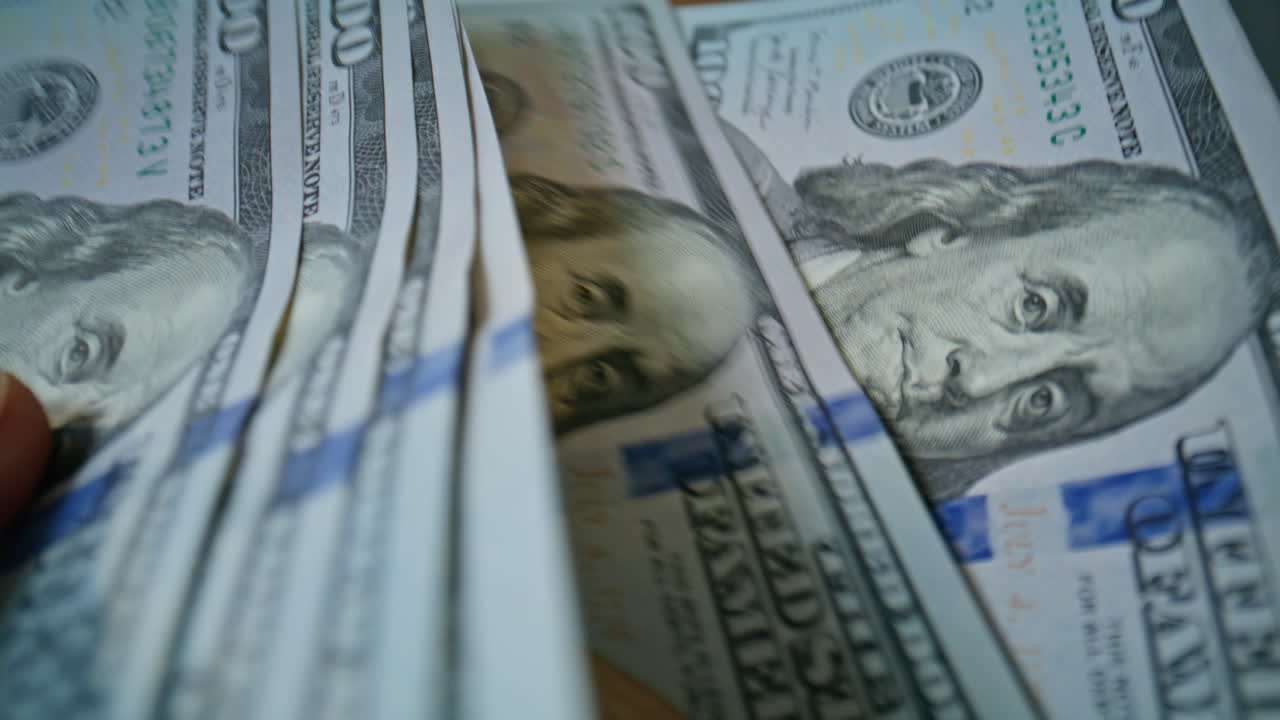 Businessman hands counting usa banknotes in office closeup. Unknown rich man