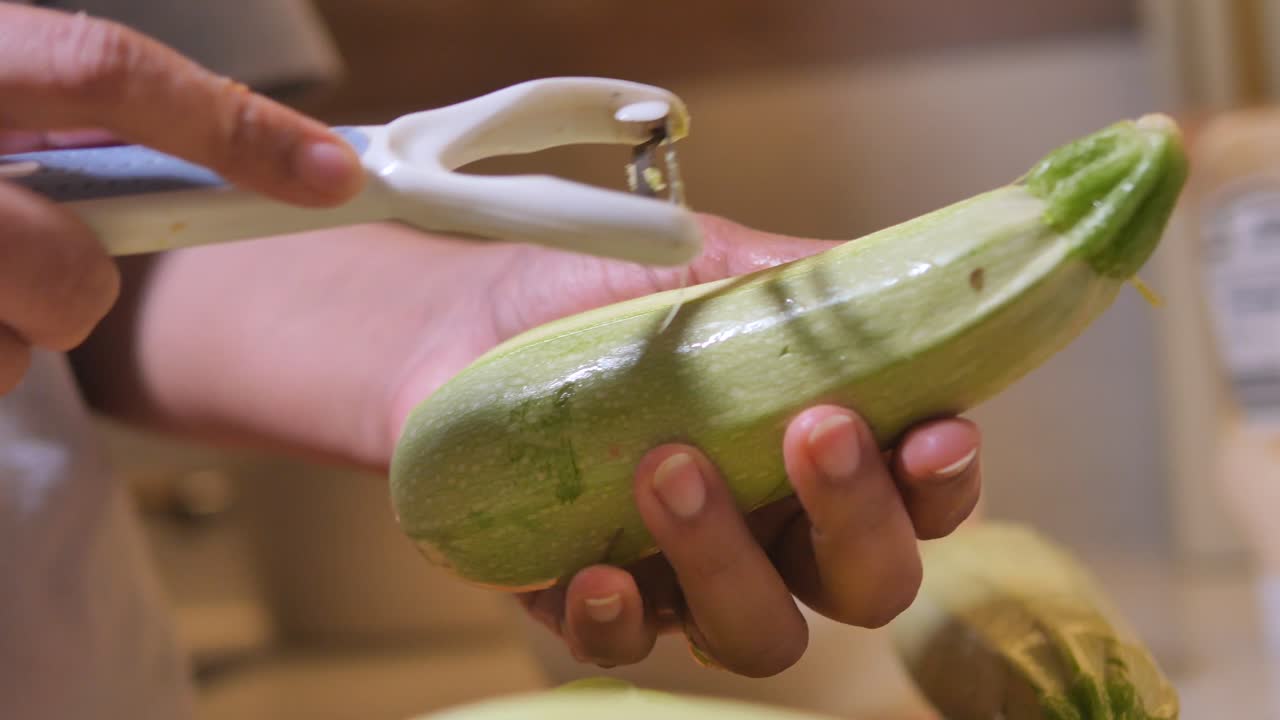 Peeling Zucchini