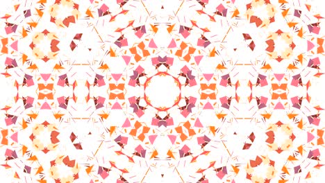 fondo abstracto poli geométrico bajo como un efecto de vidriera o caleidoscopio en movimiento en 4k. animación en bucle 3d, imágenes sin costuras en el popular estilo poli bajo. color naranja v3
