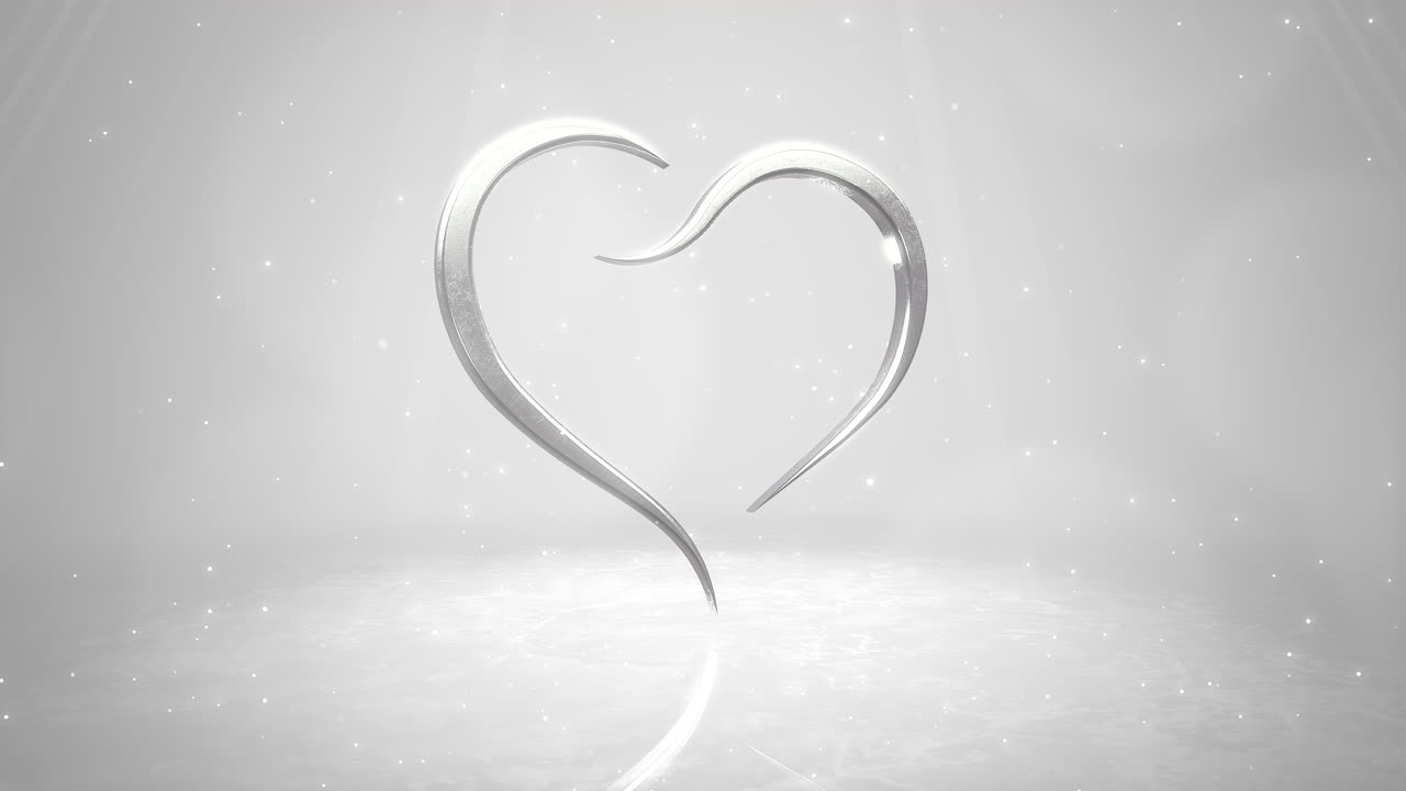 primer plano corazones blancos de amor con brillos