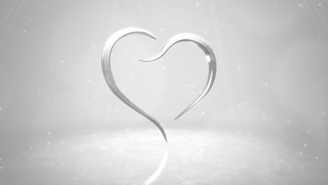 Closeup-white-hearts-of-love-with-glitters