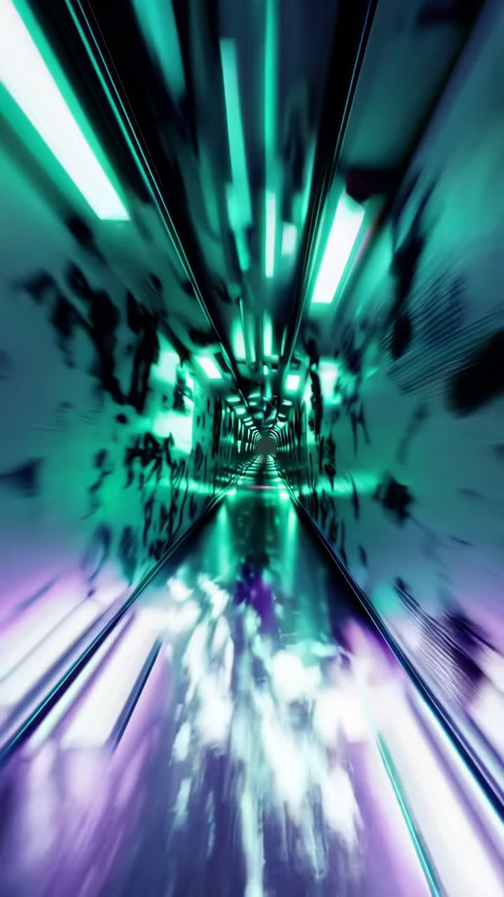 Abstract Futuristic Tunnel with Neon Lights