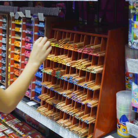 vinnitsa, ukraine - august, 2018: back to school concept. purchase of stationery in the store.