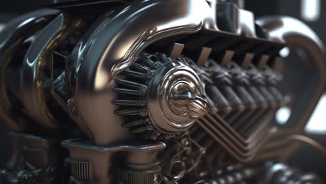 Engine-Machine,-Metallic-Mechanical-Machinery-Motor,-Close-Up-Parts