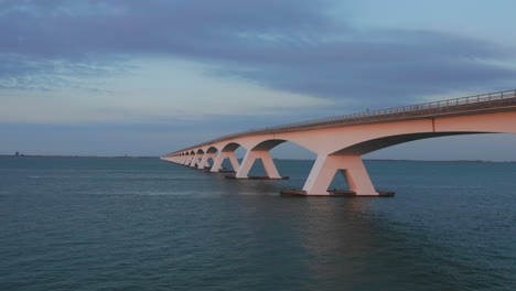 Aerial:-The-famous-Zeelandbridge-during-sunset