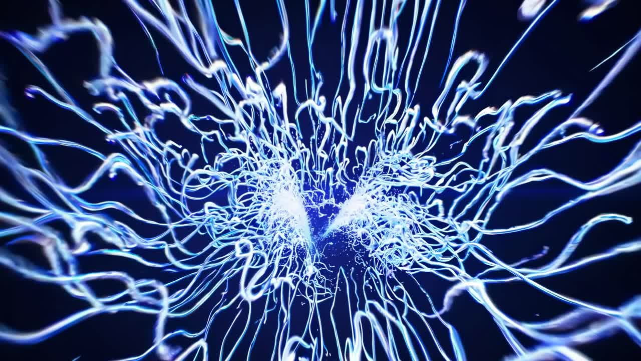 líneas azules brillantes abstractas