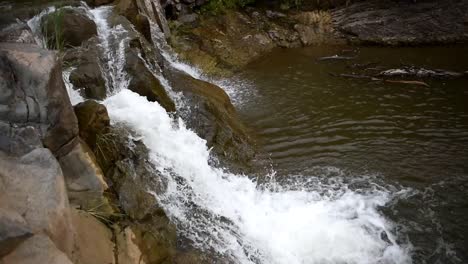 Wonderful-freshwater-rapids-waterfalls-river-flowing,-Wild-Mountain-River-Flowing-with-Stone-Boulders-and-Stone-Rapids