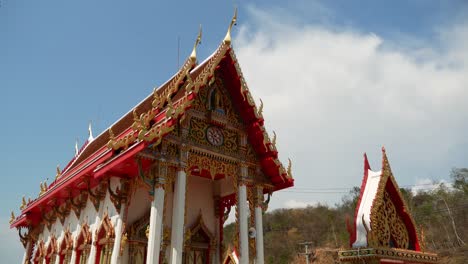 Thai-Styled-Church-Building-where-People-Doing-Buddhist-Ordination-inside,-This-type-of-Building-is-Main-Building-in-every-Temple