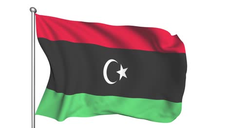 flag of libya in the wind (alpha channel, semi-transparent, loopable)