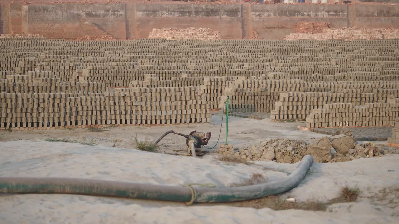 Brick Making Process in a Brickyard