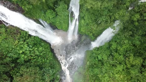 Beautiful-scenery-of-the-Waterfall-in-North-Bali-via-drone