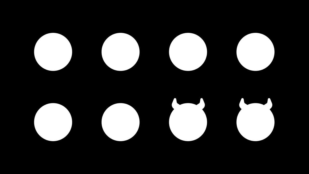 Emoticons stickers set serious angry demon. Animated Emoticons. Alpha channel