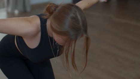 woman practicing yoga or dance pose