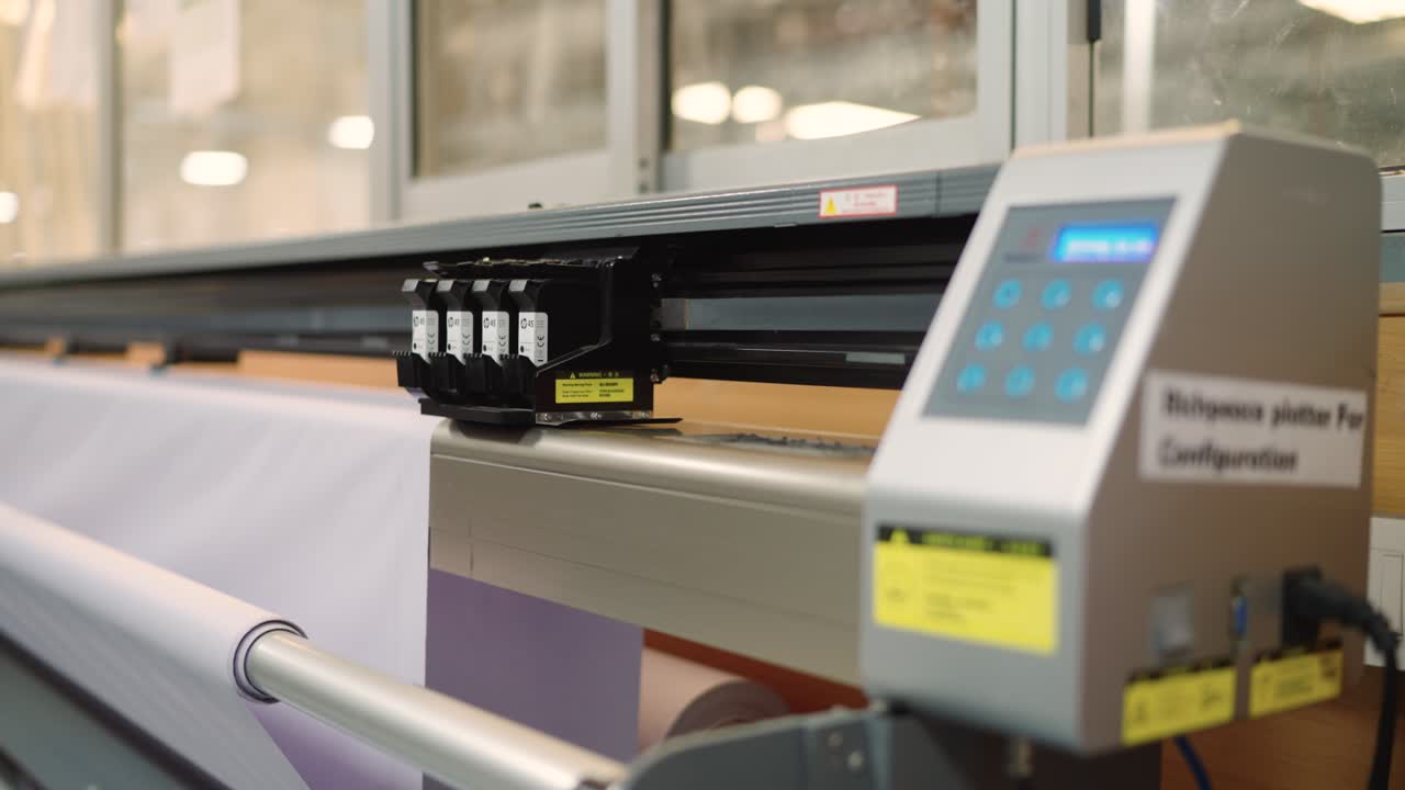 Large Format Plotter Printing Banner or Tent Material in Factory