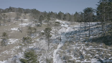 Drone-shot-of-winter-mountain-in-Japan