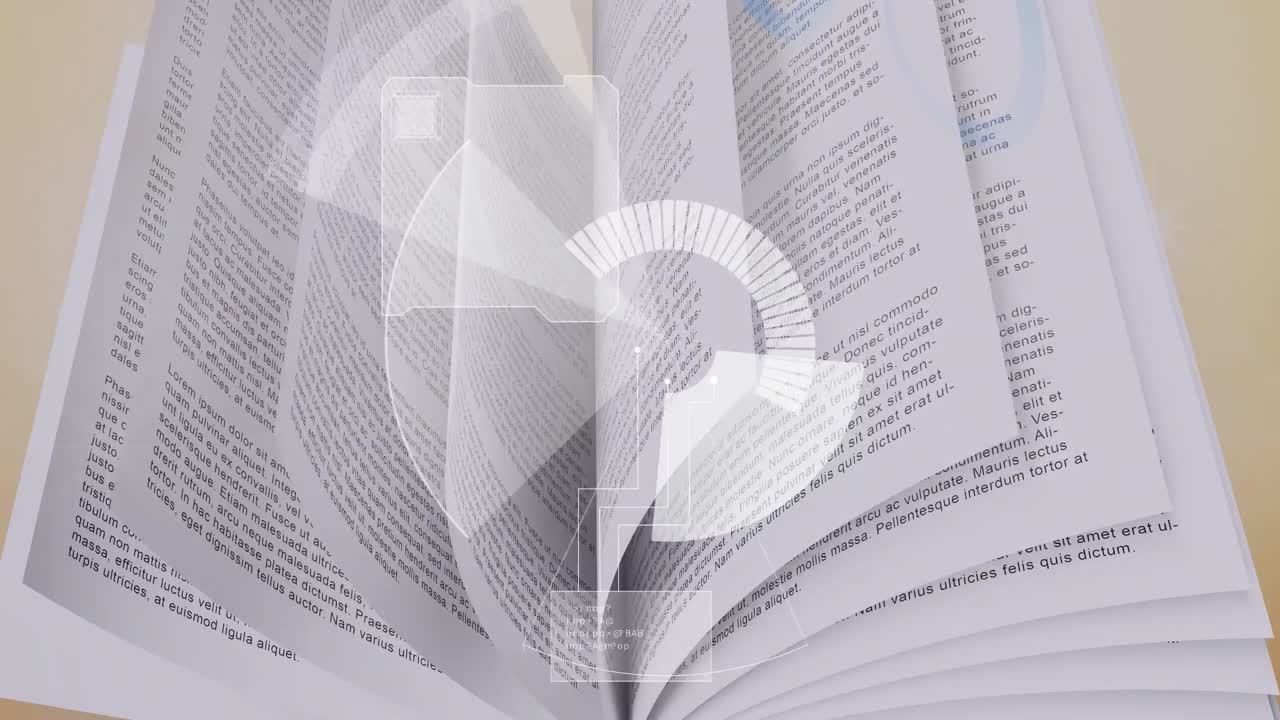 책 위의 범위 스캔의 애니메이션