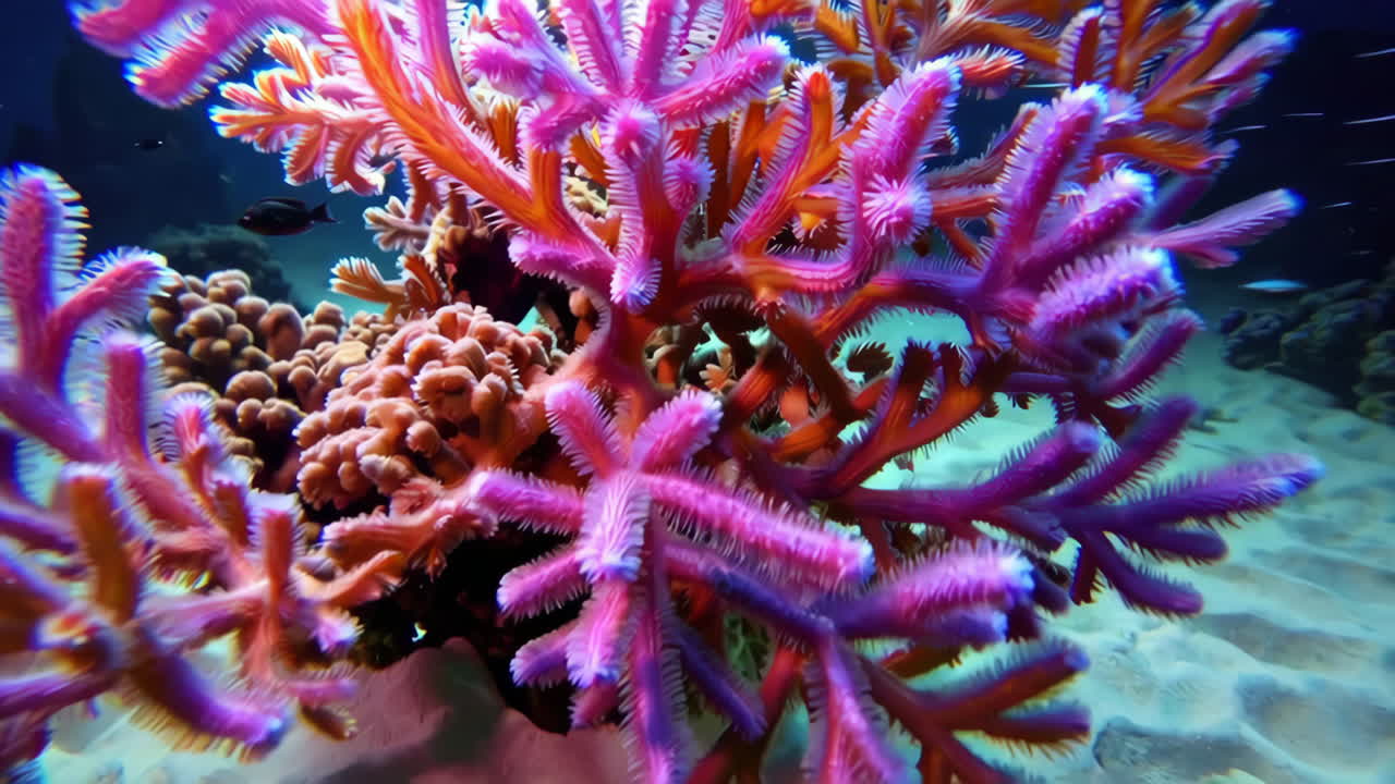 Vibrant Pink Coral Reef Underwater