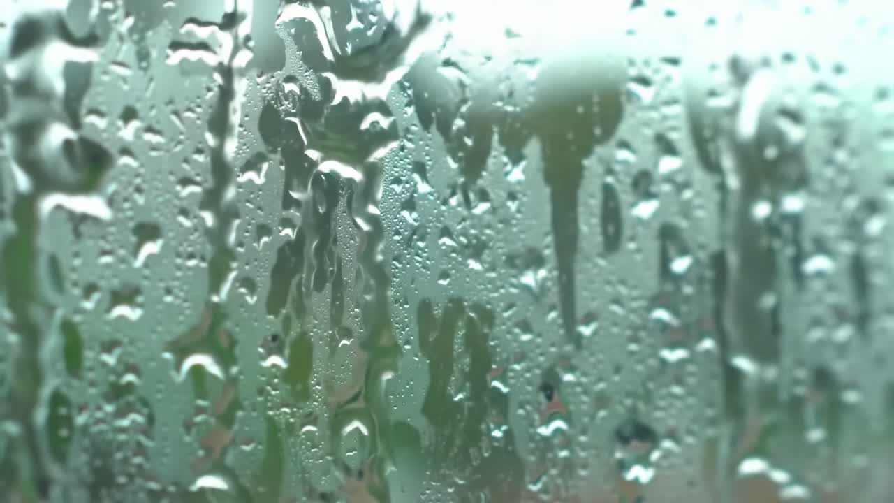 창문 위에 비가 떨어집니다.