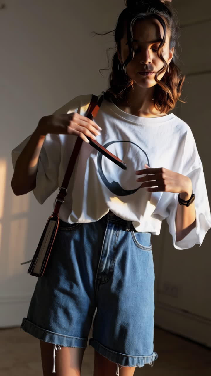 Woman in casual summer outfit
