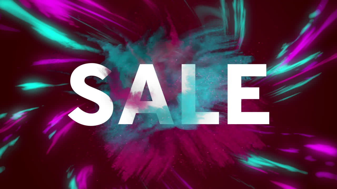 animación del texto de la nueva temporada sobre luces móviles rosas y azules sobre fondo negro