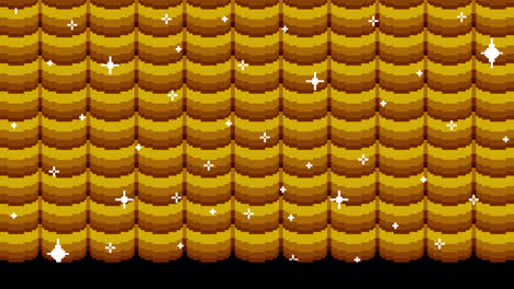pixel art golden coin treasure background with sparkles