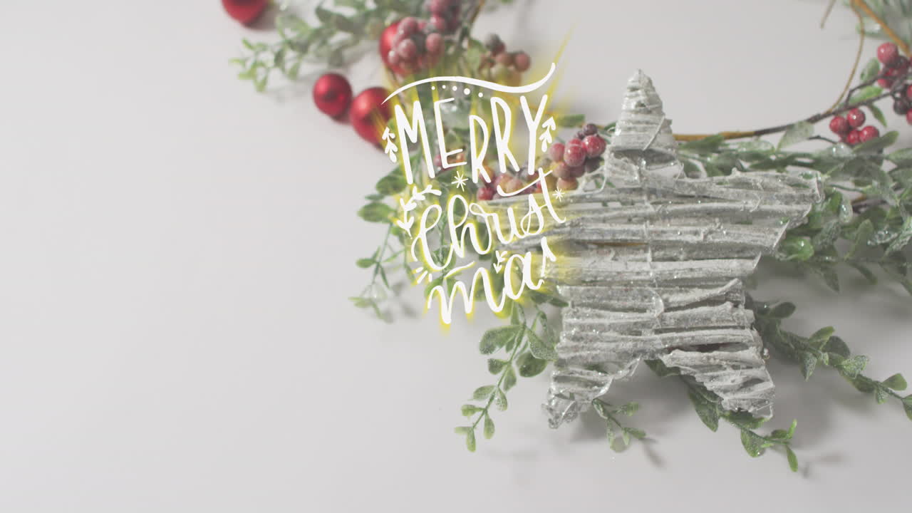 animación de felicitaciones de navidad texto sobre decoraciones de navidad