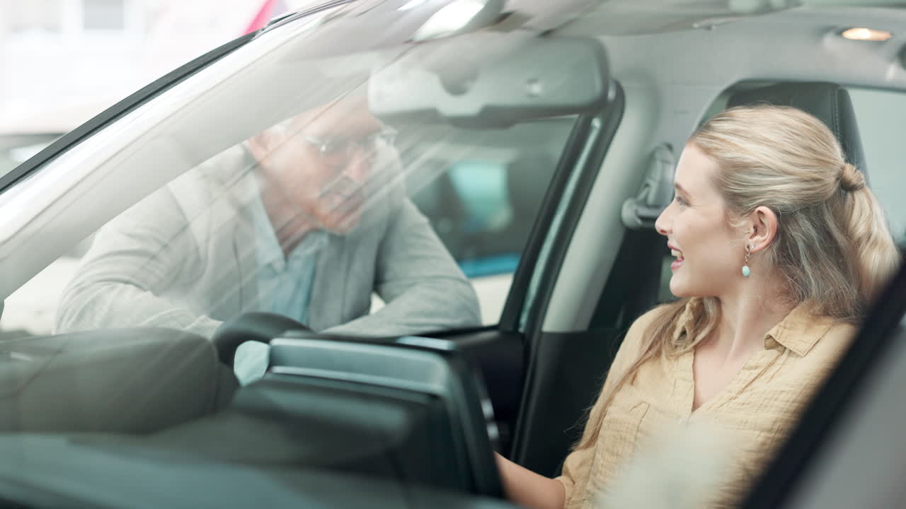 Customers in a car dealership