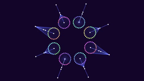 forma geométrica abstracta con líneas y puntos en el espacio
