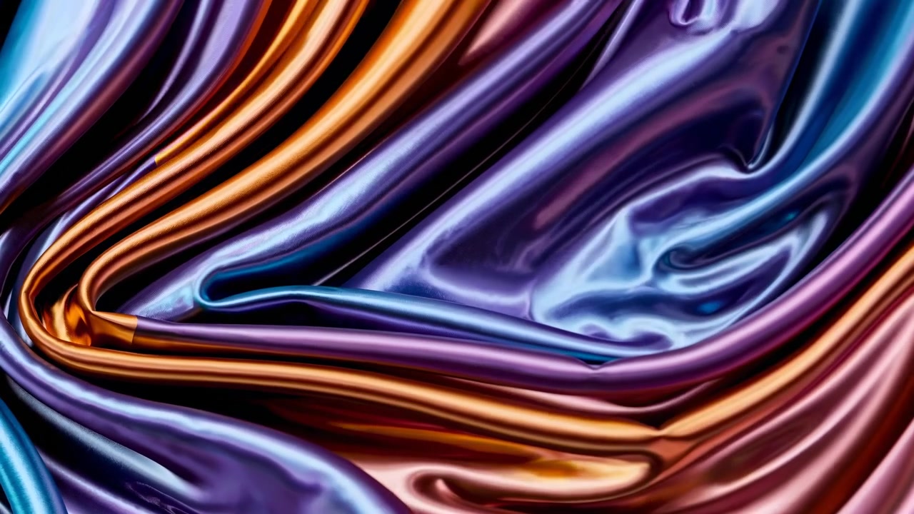 Colorful Shimmering Silk Fabric with Gradient Hues