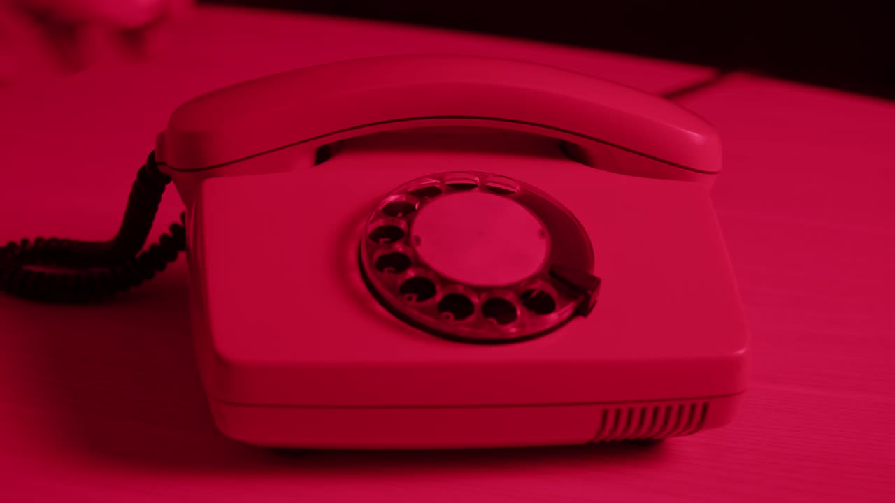 Retro vintage phone, A yellow rotary telephone is displayed on a wooden desk, adding a nostalgic touch