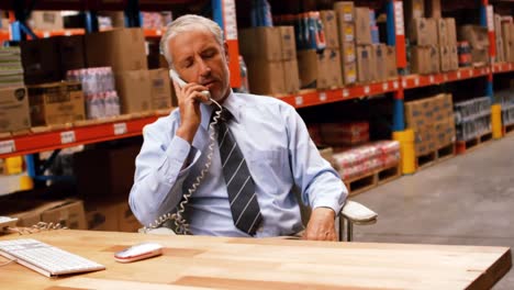manager talking on telephone