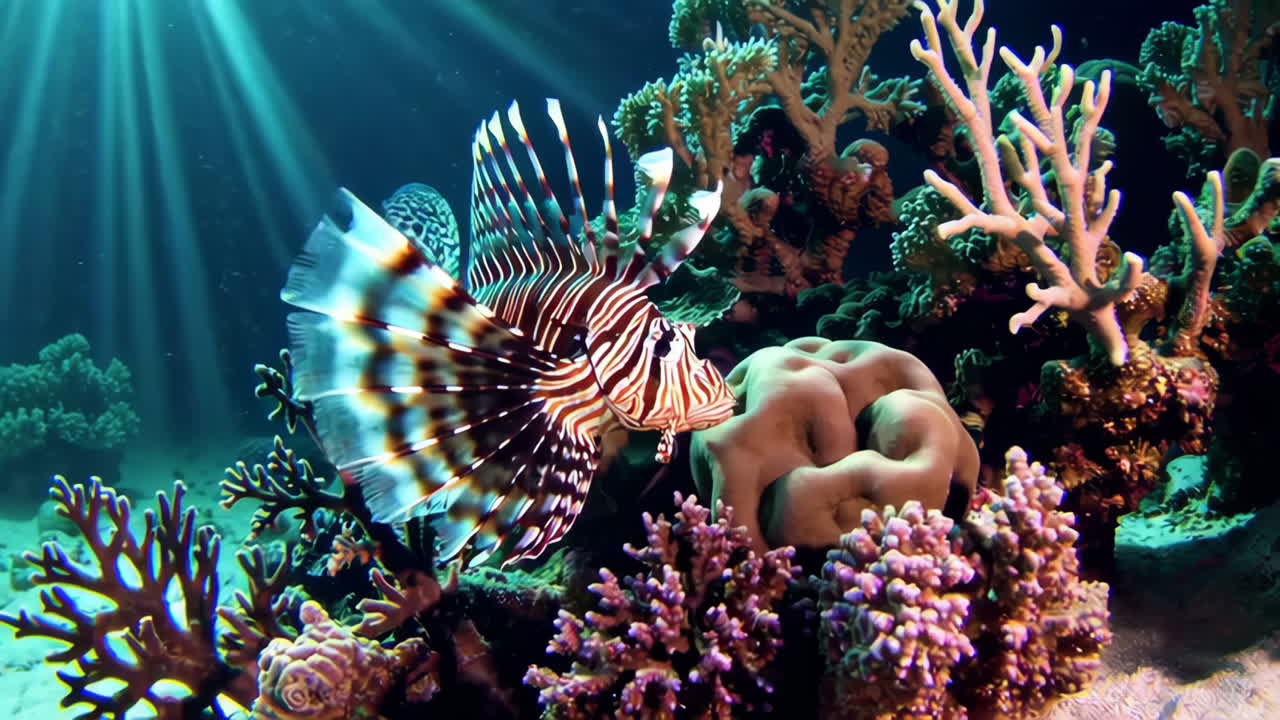Lionfish in a Coral Reef
