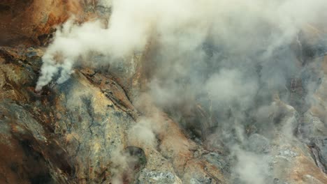 a geothermal ride gives off several plumes of steam