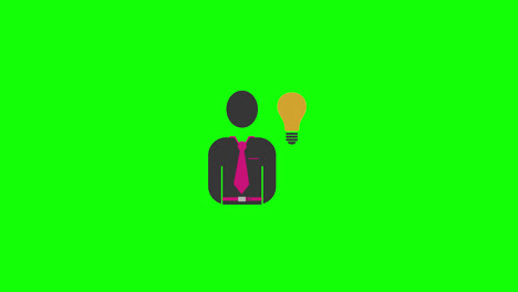 Light-Bulb,-Businessman-business-idea-icon-loop-animation-with-alpha-channel,-transparent-background,-ProRes-444