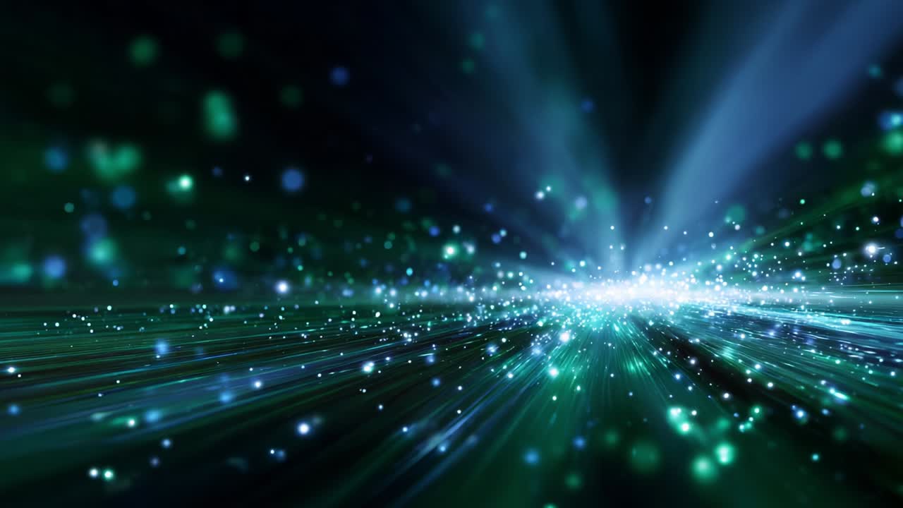 Captivating Light Rays and Sparkling Particles Creating a Mesmerizing Atmosphere of Depth and Motion, Evoking a Sense of Wonder in a Transcendent Cosmic Space Journey