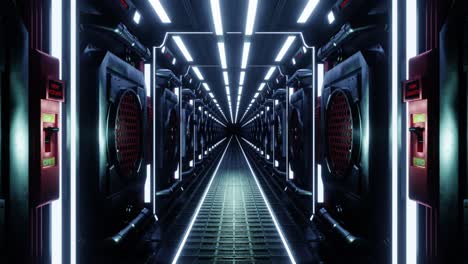 animación en bucle de video de 4k. moviéndose hacia adelante en un corredor futurista.