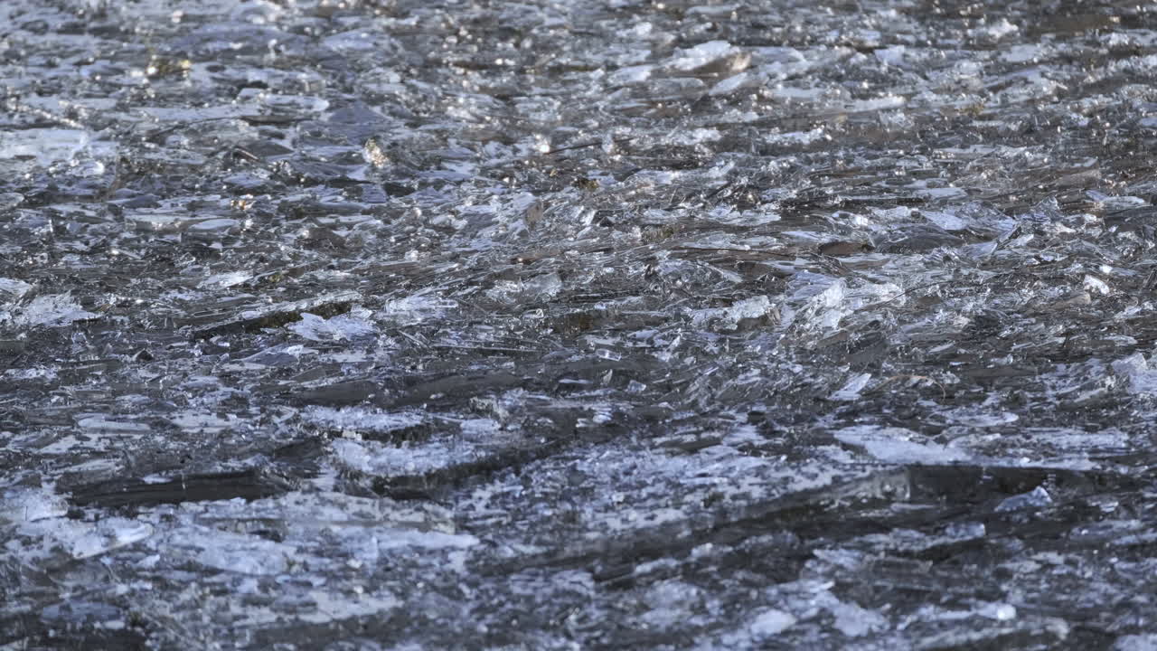 ice melting in water slow motion waves in norway 4k