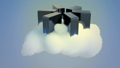 cloud computing conceptual animation. getting more and more popular as it unlocks many possibilities. using extremely powerful systems right from your pc or mobile. safe data storing. loopable. hd