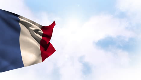 la bandera francesa en el cielo.
